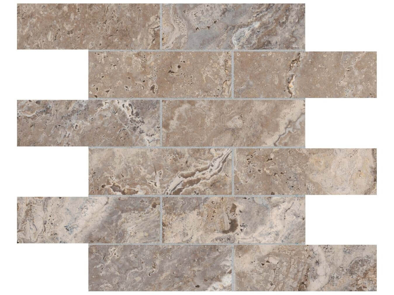 Antico Walnut Porcelain 2 x 6 in / 5 x 15 cm Brick Mosaic Matte – Anatolia Tile SQUAREFOOT FLOORING - MISSISSAUGA - TORONTO - BRAMPTON