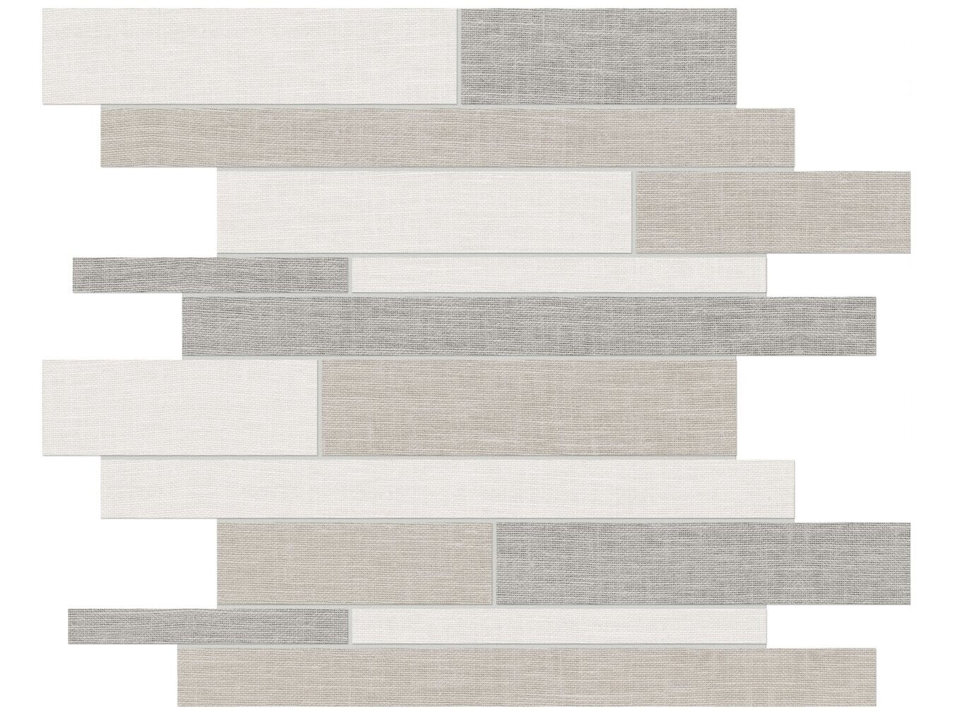 Belgian Linen Porcelain Mica Light Blend Random Strip Mosaic – Anatolia Tile SQUAREFOOT FLOORING - MISSISSAUGA - TORONTO - BRAMPTON