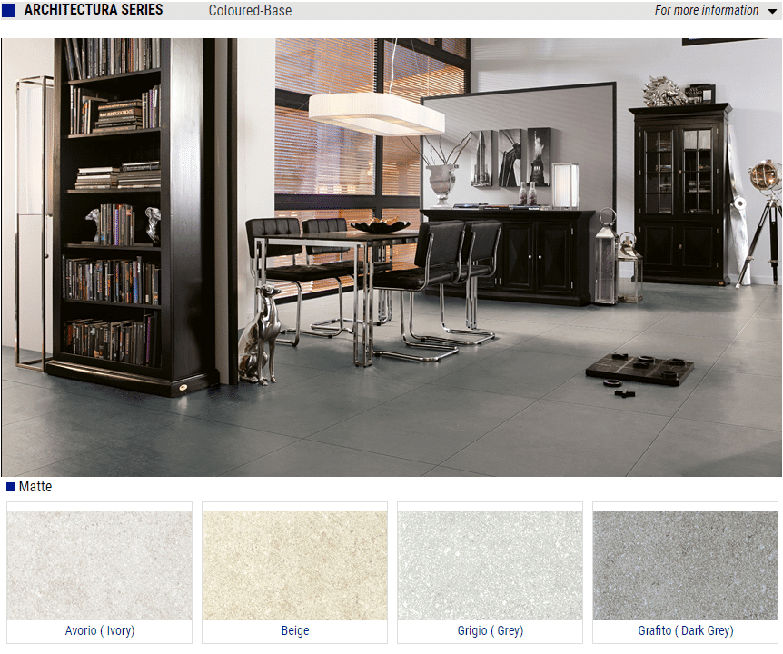 Architectura Series Matte Porcelain Tiles – Color: Avorio Ivory, Beige, Grigio Grey, Grafito Dark Grey – Size: 12×24 SQUAREFOOT FLOORING - MISSISSAUGA - TORONTO - BRAMPTON