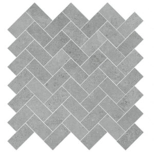 Ark Silver Matt Herringbone Porcelain Mosaic Sapphirus Stone & Tile SQUAREFOOT FLOORING - MISSISSAUGA - TORONTO - BRAMPTON